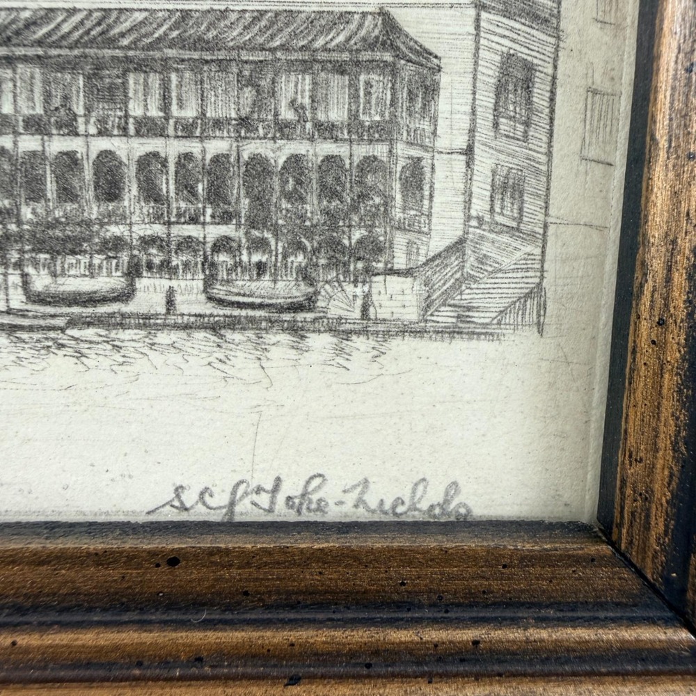 Pair of John Nichols Signed Etchings Dockyard Terrace & On Gareloch Maritime - Picture 11 of 16